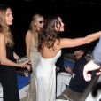  Paris Hilton et Irina Shayk - People &agrave; la sortie de la soir&eacute;e Chopard Gold Party lors du 68&egrave;me festival international du film de Cannes. Le 18 mai 2015  