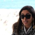 Golshifteh Farahani en interview avec Purepeople.com sur la plage Nespresso pour le film Les Deux Amis, Cannes, le 18 mai 2015.