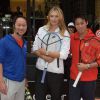 Maria Sharapova avait rendez-vous avec Kei Nishikori et Michael Chang pour un événement organisé par Tag Heuer pour l'association Théodora, sur les Champs Elysées, le 18 mai 2015 à Paris