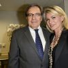 Exclusif - Nonce Paolini et sa femme Catherine Falgayrac - Soirée "Déguster du vin au restaurant Guy Savoy" à la Monnaie de Paris le 18 mai 2015.