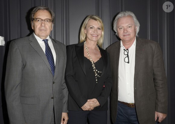 Exclusif - Nonce Paolini et sa femme Catherine Falgayrac, Hubert de Boüard - Soirée "Déguster du vin au restaurant Guy Savoy" à la Monnaie de Paris le 18 mai 2015.