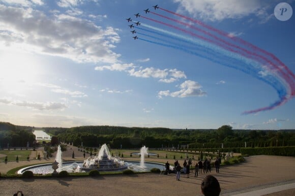 La patrouille de France - Soirée du tricentenaire de la Maison Martell au château de Versailles le 20 mai 2015. Diane Kruger est l'égérie de Martell pour le tricentenaire de cette marque de cognac du groupe Pernod-Ricard.