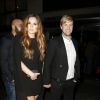 Jodi Albert et son mari Kian Egan à la sortie de l'After-Party de la soirée des Brit Awards à Londres, le 19 février 2014.