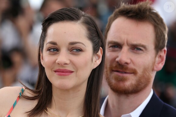 Michael Fassbender et Marion Cotillard - Photocall du film "Macbeth" lors du 68e Festival International du Film de Cannes, le 23 mai 2015.