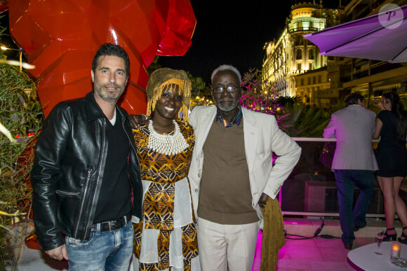 Exclusif - Richard Orlinski et Souleymane Cissé participent à la dernière soirée à la suite Sandra and Co organisée à l'occasion du 68e Festival international du film de Cannes, le 22 mai 2015.