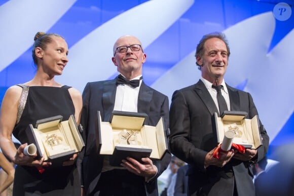 Vincent Lindon (prix d'interprétation masculine pour le film "La Loi du Marché") - Cérémonie de clôture du 68e Festival International du film de Cannes, le 24 mai 2015.