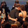 Vincent Lindon recevant son prix d'interprétation masculine pour le film "La Loi du Marché" - Cérémonie de clôture du 68e Festival International du film de Cannes, le 24 mai 2015