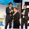 Vincent Lindon recevant le prix d'interprétation masculine pour le film "La Loi du Marché" - Cérémonie de clôture du 68e Festival International du film de Cannes, le 24 mai 2015