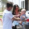 Exclusif - L'acteur David Arquette se promène en famille avec sa femme Christina McLarty et leur fils Charlie à Malibu, le 24 mai 2015 