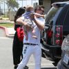 Exclusif - David Arquette se promène en famille avec sa femme Christina McLarty et leur fils Charlie à Malibu, le 24 mai 2015 