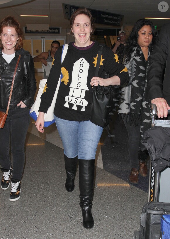 Lena Dunham arrive à l'aéroport de LAX de Los Angeles. Le 9 janvier 2015  