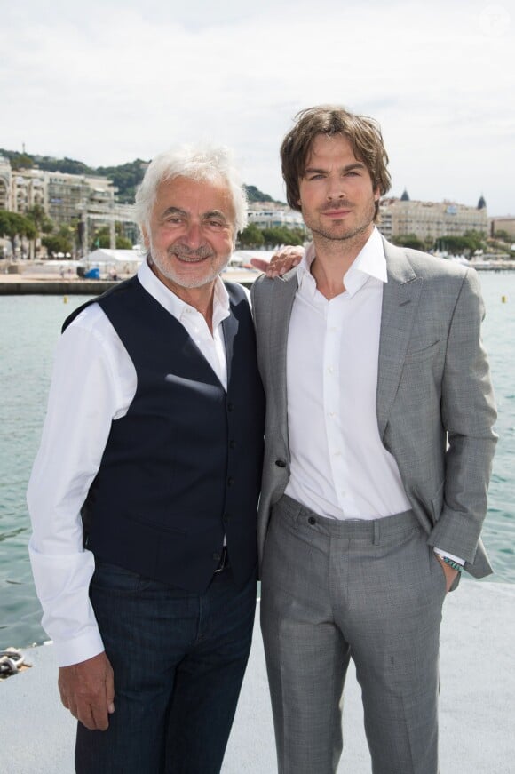 Franck Provost - Photocall avec Ian Somerhalder, nouvelle égérie du parfum "Azzaro pour Homme" lors du 68ème festival international du film de Cannes. Le 21 mai 2015 