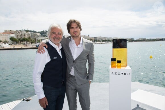 Franck Provost - Photocall avec Ian Somerhalder, nouvelle égérie du parfum "Azzaro pour Homme" lors du 68ème festival international du film de Cannes. Le 21 mai 2015  
