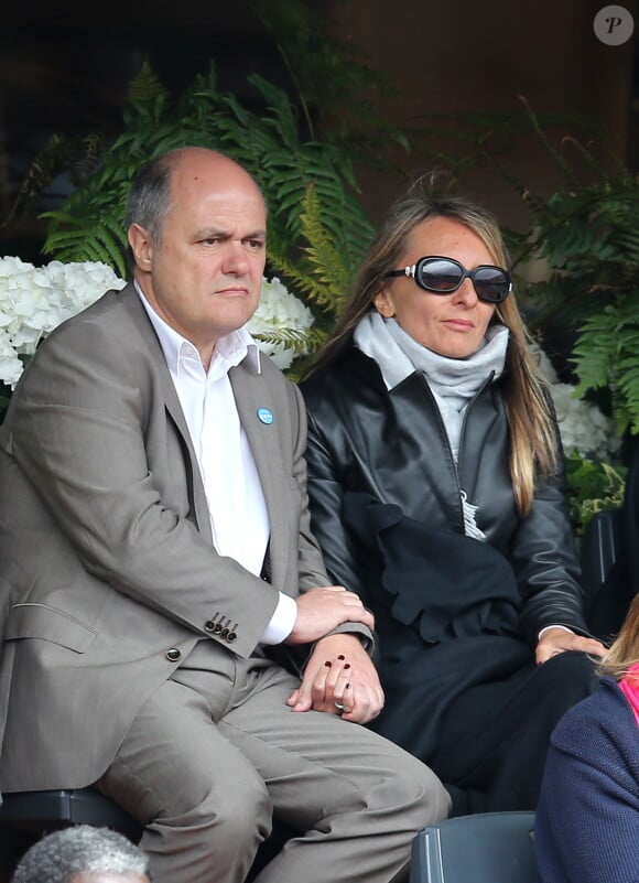 Bruno Le Roux et sa compagne - People à Roland-Garros à Paris le 31 mai 2015.