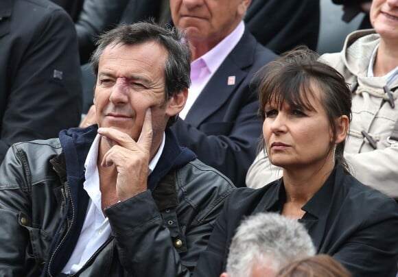 Jean-Luc Reichmann et sa femme Nathalie - People à Roland-Garros à Paris le 31 mai 2015.