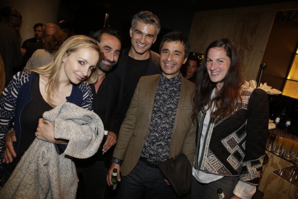 Francois Vincentelli, Anne Denis et son compagnon Olivier Benkemoun, Ariel Wizman et sa compagne Osnath Assayag - After-party pour le lancement de la 3e saison de la série Hard, au cinéma Max Linder, à Paris, France, le 1er juin 2015.