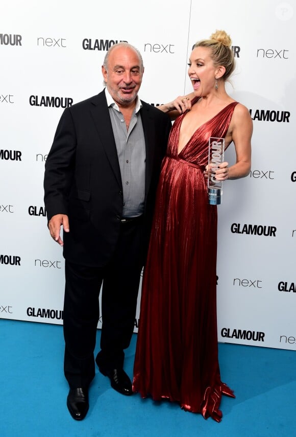 Sir Philip Green et Kate Hudson, entrepreneur de l'année lors des Glamour Women of the Year Awards 2015 aux Berkeley Square Gardens. Londres, le 2 juin 2015.