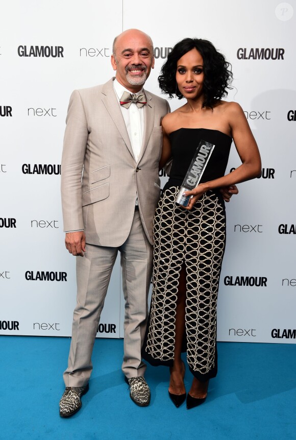 Christian Louboutin et Kerry Washington, actrice internationale de l'année, lors des Glamour Women of the Year Awards 2015 aux Berkeley Square Gardens. Londres, le 2 juin 2015.