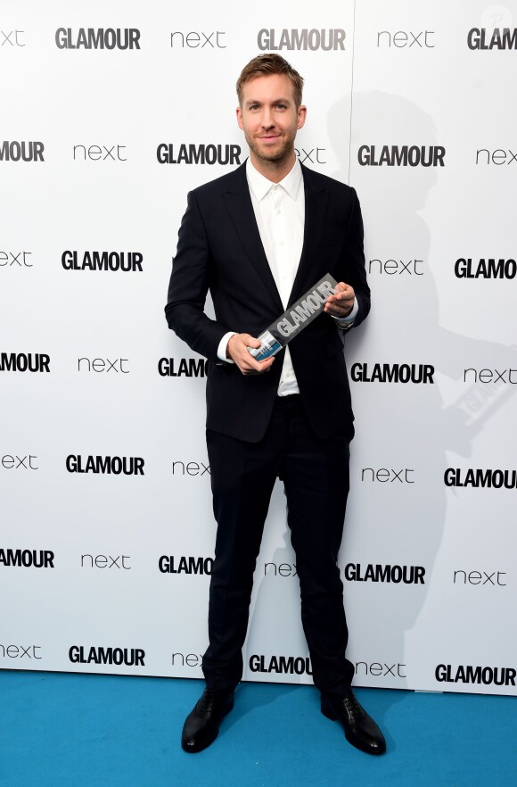 L'Homme de l'année Calvin Harris lors des Glamour Women of the Year Awards 2015 aux Berkeley Square Gardens. Londres, le 2 juin 2015.