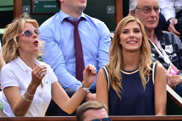 Sylvie Tellier et Camille Cerf (Miss France 2015) à Roland-Garros le 2 juin 2015.