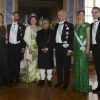 La princesse Victoria de Suède était resplendissante en robe vert émeraude Elie Saab le 1er juin 2015 pour le dîner officiel en l'honneur du président de l'Inde Pranab Mukherjee, en visite officielle à Stockholm.