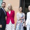 La princesse Victoria de Suède avec la princesse Mette-Marit et le prince Haakon de Norvège au Eat Forum à Stockholm le 1er juin 2015