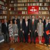 Le roi Felipe VI et la reine Letizia d'Espagne visitaient l'Institut Cervantes de Paris et sa bibliothèque le 4 juin 2015, au dernier jour de leur visite d'Etat en France.