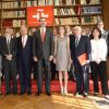 Le roi Felipe VI et la reine Letizia d'Espagne visitaient l'Institut Cervantes de Paris le 4 juin 2015, au dernier jour de leur visite d'Etat en France.