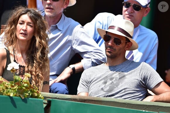 Tomer Sisley et sa compagne Karine Machado - Tournoi de Roland-Garros à Paris, le 5 juin 2015.