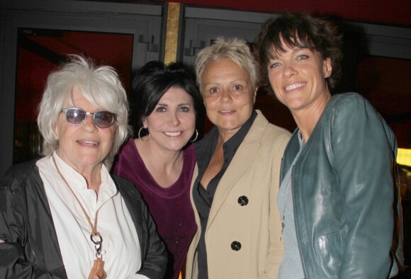 Exclusif - Catherine Lara, Liane Foly, Muriel Robin et Anne Le Nen, lors du 70e anniversaire de Catherine Lara au Fouquet's à Paris le 30 mai 2015.