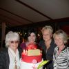 Exclusif - Catherine Lara, Liane Foly, Muriel Robin et Sophie Davant , lors du 70e anniversaire de Catherine Lara au Fouquet's à Paris le 30 mai 2015.