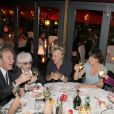  Exclusif - Tony Gomez, Catherine Lara, Muriel Robin, Anne Le Nen et Liane Foly, lors du 70e anniversaire de Catherine Lara au Fouquet's &agrave; Paris le 30 mai 2015. 