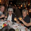 Exclusif - Sophie Davant, Tony Gomez, Catherine Lara et Muriel Robin, lors du 70e anniversaire de Catherine Lara au Fouquet's à Paris le 30 mai 2015.