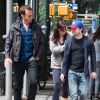 Daniel Radcliffe et sa compagne Erin Darke se promènent avec Will Arnett à New York, le 5 juin 2015.