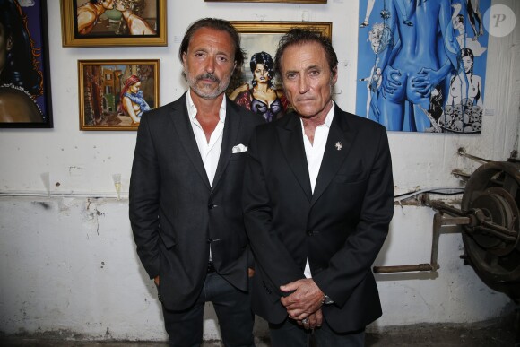 Exclusif - Franck et Gilbert Ros (Paco Chicano) - Inauguration de l'exposition "H Tag Love Market" au Garage Lubeck à Paris, le 4 juin 2015.