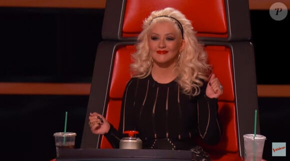 Christina Aguilera dans The Voice 8, aux Etats-Unis, février 2015.