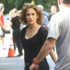 Exclusif - Jennifer Lopez sur le tournage de la série "Shades of Blue" à New York, le 8 juin 2015.