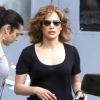 Jennifer Lopez sur le tournage de la série "Shade of Blue" à New York, le 5 juin 2015. 