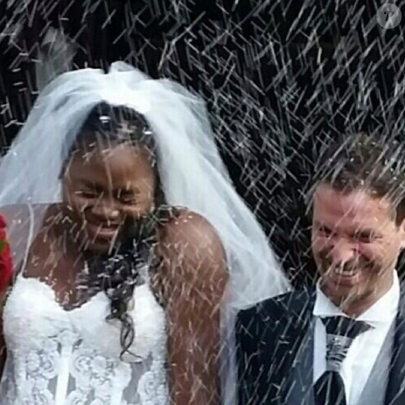 Isabelle Yacoubou et son mari Simone Fulciniti - photo publiée sur le compte Instagram de la joueuse le 15 juin 2014