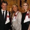 Julie Gayet intronisée ambassadrice des vins de Saint-Emilion par la Confrérie de la Jurade le 13 juin 2015 avec François Baroin et Michèle Laroque. 