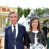 Philippe Douste-Blazy et sa femme Marie-Yvonne - Prix de Diane Longines à l'hippodrome de Chantilly le 14 juin 2015.