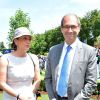 Eric Woerth et sa femme Florence - Prix de Diane Longines à l'hippodrome de Chantilly le 14 juin 2015.