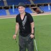 Michaël Youn, blessé, lors du Charity Football Game au Grand Stade de Marrakech, le 14 juin 2015