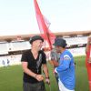 Michaël Youn et Jamel Debbouze lors du Charity Football Game au Grand Stade de Marrakech, le 14 juin 2015