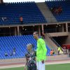 Brahim Takioullah et Arsène Wenger lors du Charity Football Game au Grand Stade de Marrakech, le 14 juin 2015