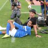 Jamel Debbouze et Michaël Youn lors du Charity Football Game au Grand Stade de Marrakech, le 14 juin 2015