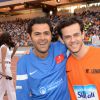 Jamel Debbouze et Michaël Gregorio lors du Charity Football Game au Grand Stade de Marrakech, le 14 juin 2015