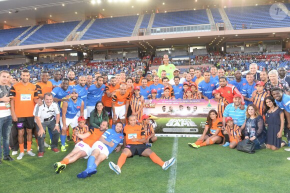 Les participants au Charity Football Game au Grand Stade de Marrakech, le 14 juin 2015