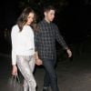 Olivia Culpo et son compagnon Nick Jonas sont allés dîner au restaurant Mastro's Steakhouse à Beverly Hills. Le 29 avril 2015 