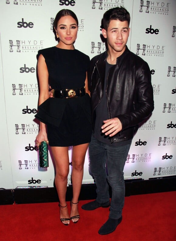 Olivia Culpo et Nick Jonas à la soirée "Hyde Bellagio" à Las Vegas, le 25 avril 2015 